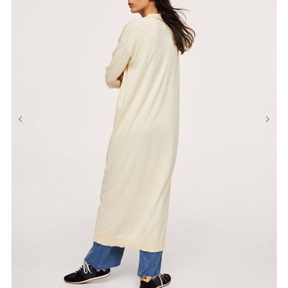 Mango off white long Cotton-blend cardigan size small NWT - Picture 4 of 10
